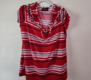 Jane's Lane Red Striped Women's Blouse